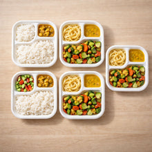 Vegnar Compostable Bagasse 3-Compartment Square Meal Plate