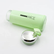 Water bottle 400ml leak proof, glass water bottle (1 pc / Light Green Color)