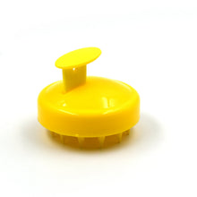 Hair scalp massager brush, adjustable for comfortable use during shampooing