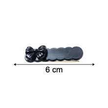 Trendy black bow clip set