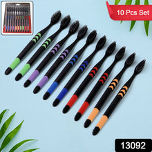 Soft Toothbrush with Plastic Round Box for Adults & Kids (Set of 10 Pcs)